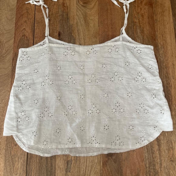 reistor (Madewell) Embroidered Crop Camisole - White, Medium - Picture 3 of 3